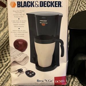 Black & Decker Brew 'N Go Coffee Maker with Black and Cream Design